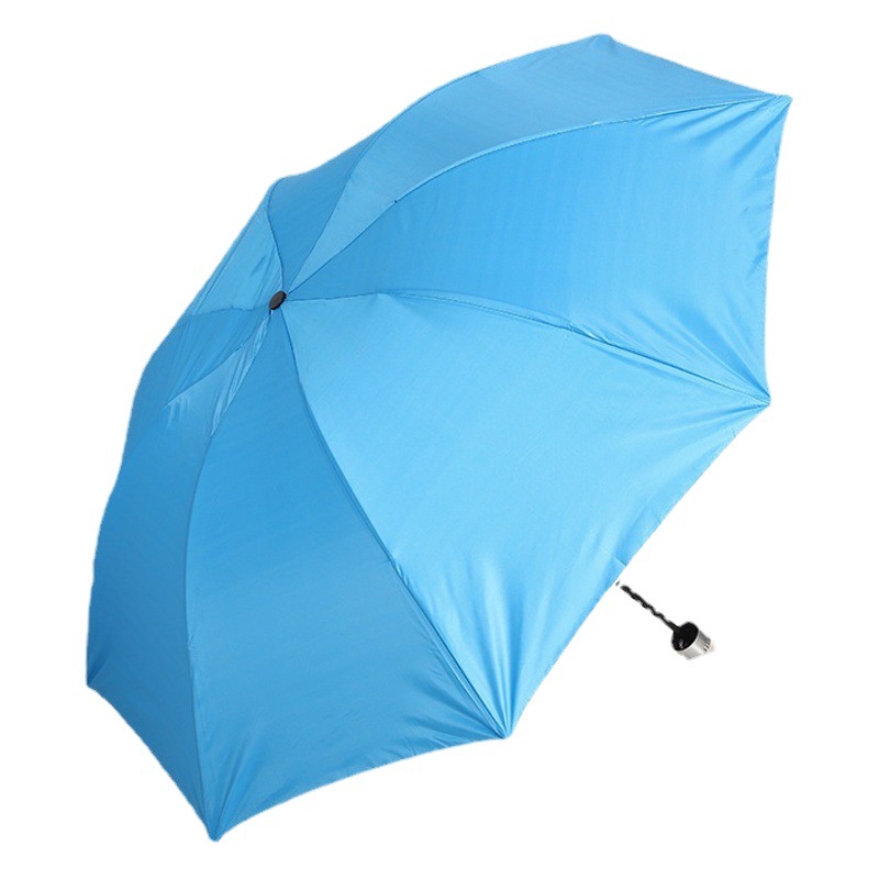 Wholesale three-fold inverted Rod silver plastic umbrella portable sun-proof sun umbrella sun umbrella advertising umbrella printable logo
