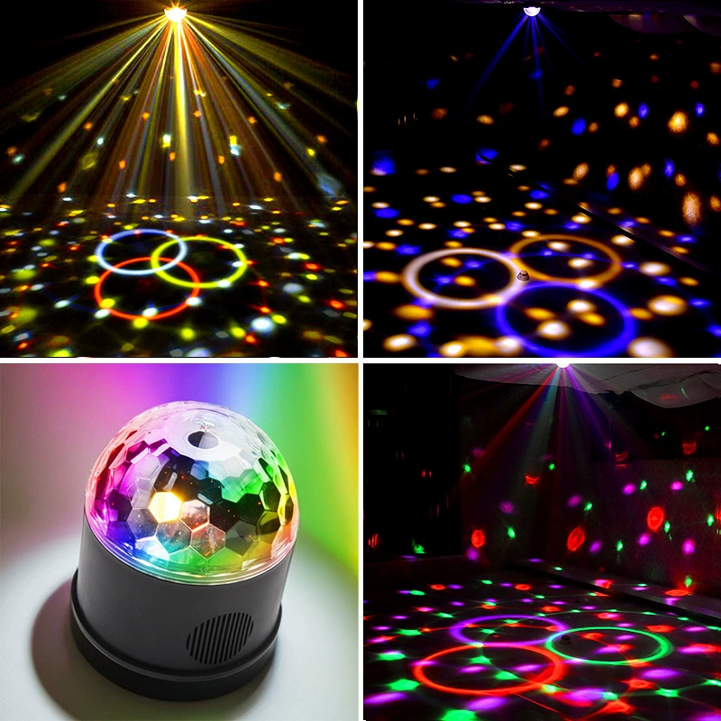 Обработка пользовательского голосового управления светодиодный хрустальный волшебный шар USB этап DJ свет пульт дистанционного управления 9 цветов свет Вечеринка бар KTV