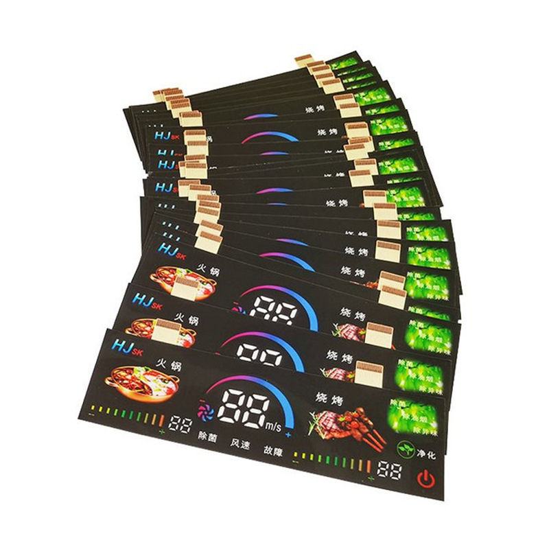 智能家电UV数码彩色图标牌 电热器彩膜面板 彩印扩散膜数码管面板