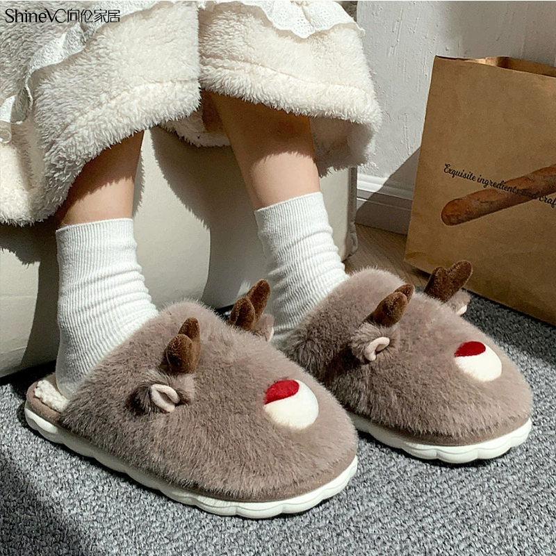 Новые хлопковые тапочки для пар 2025 года, осенне-зимние, для дома, милые, нескользящие, теплые, на флисовой подкладке, оптом