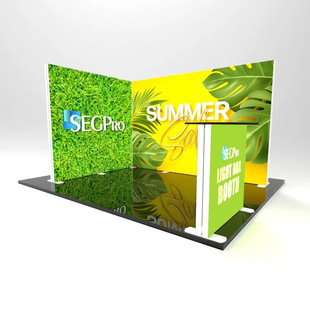 Double-Sided Fabric Light Box Pvc Plastic Steel Foldable Light Box Overseas Exhibition Backdrop Floor-Standing Led Lightweight Exhibition Display Stand