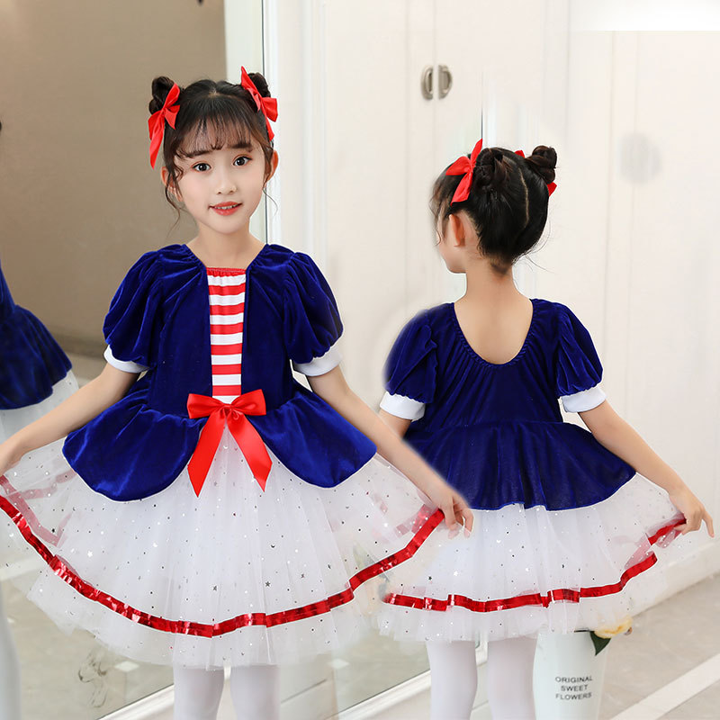 六一儿童演出服蓬蓬裙亮片表演服纱裙女童公主裙可爱舞蹈服连衣裙