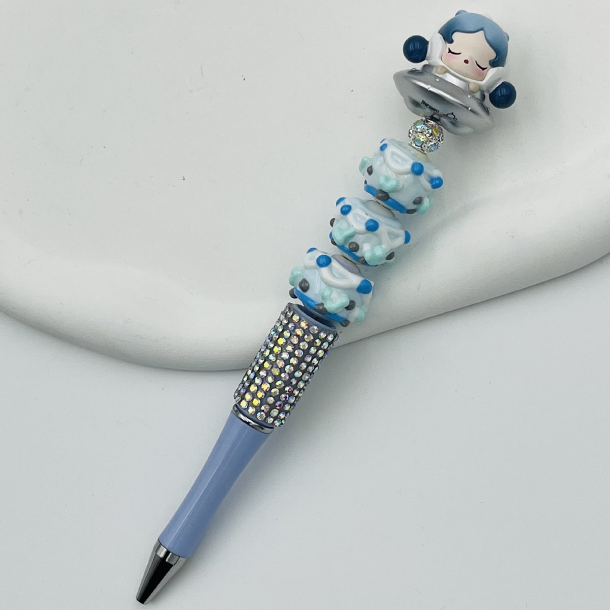 Genuino bolígrafo de granos espumoso, bolígrafo de cuentas encantador, bolígrafo de regalo creativo de dibujo a mano, bolígrafo de bola creativo