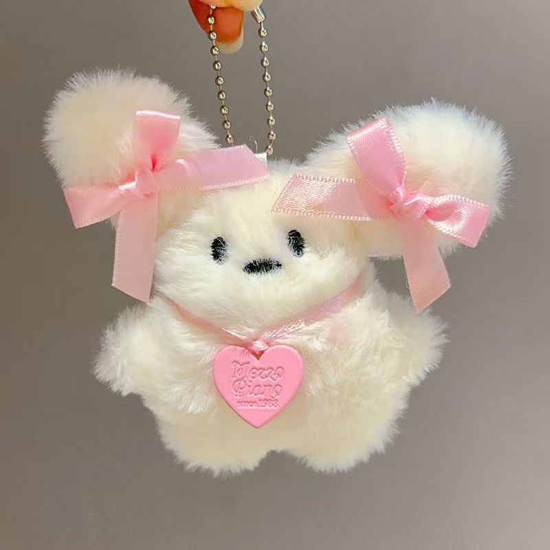 Ins lindo peluche perrito muñeca colgante muñeca pareja bolsos llaveros bolsos colgantes joyas pequeños regalos