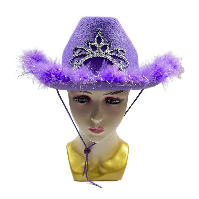 Sombreros de fiesta de Halloween toques de cabeza sombreros de vaqueros occidentales sombreros de jazz sombreros de coronas plumas sombreros adornamientos para el pelo