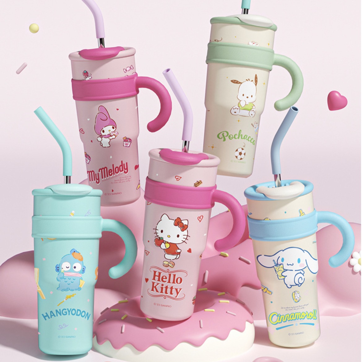 2023 новый стиль Sanrio Hello Kitty Детская чашка изоляции Женский офис высокая стоимость большой емкости соломинный ледяной кубок