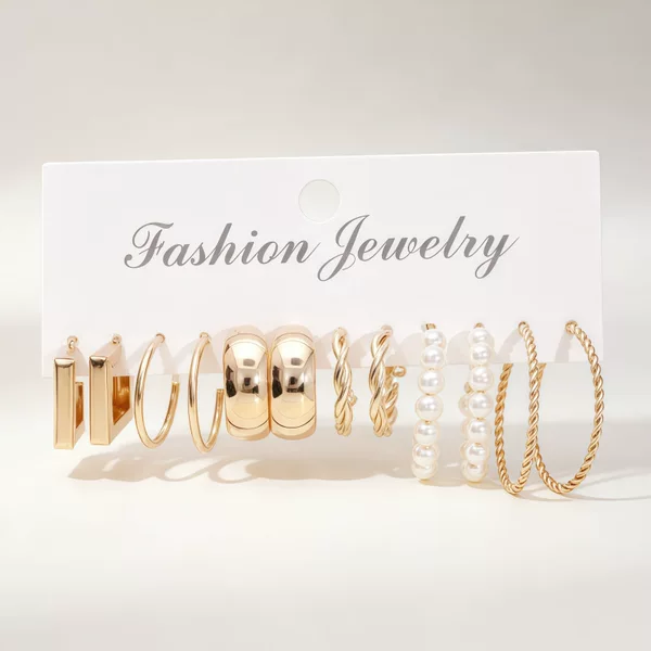 European and American Retro Style Wholesale Exaggerated C-Shaped Metal Hoop Earrings Niche Geometric Hollow Earrings for Women Yiwu Accessories