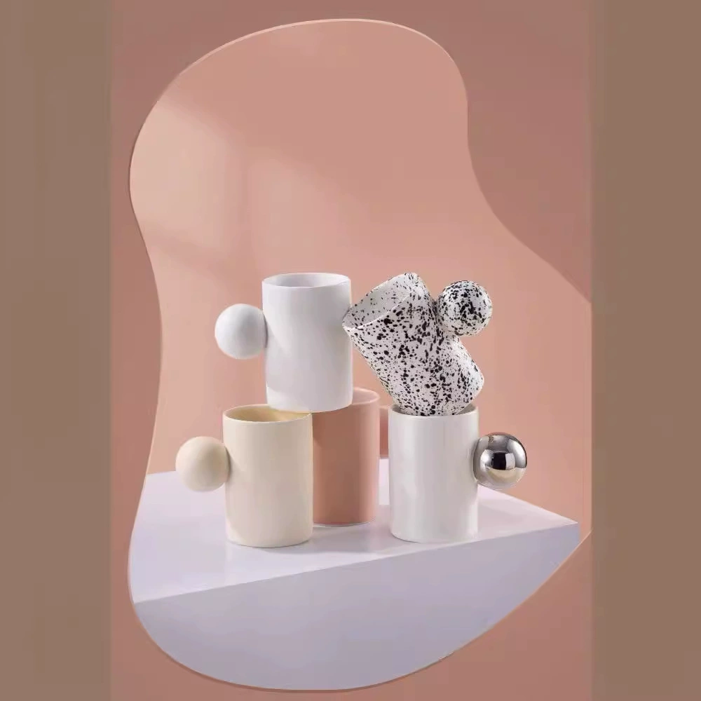 Ceramic Coffee Set, Handmade 280 ml Cups with Gift Box — Valentine's Day Gift