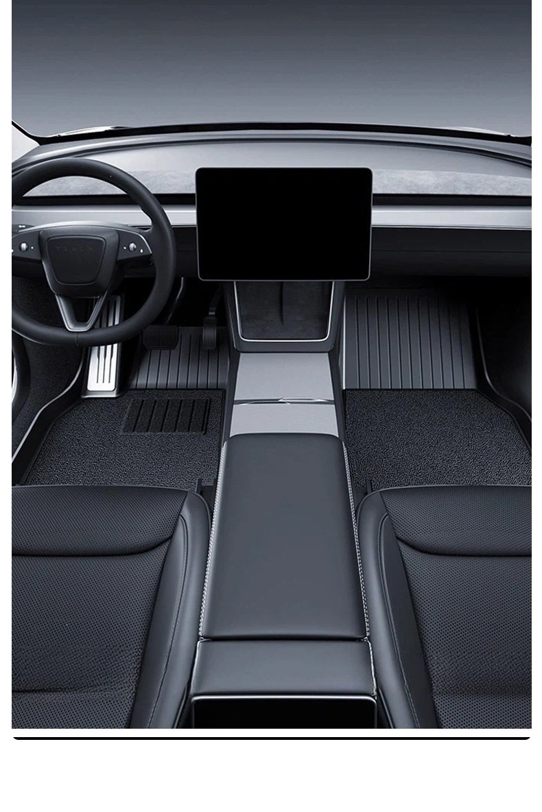 Suitable for Tesla Model Y (refreshed version), genuine metal pedal footrest mats, custom-fit TPE car floor mats