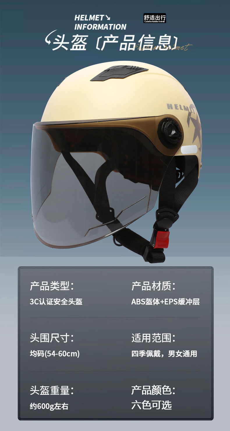 3C Certified Electric Vehicle Helmet, Motorcycle Safety Helmet, Cycling Half Helmet, Protective Commuter Helmet, Anti-Uv
