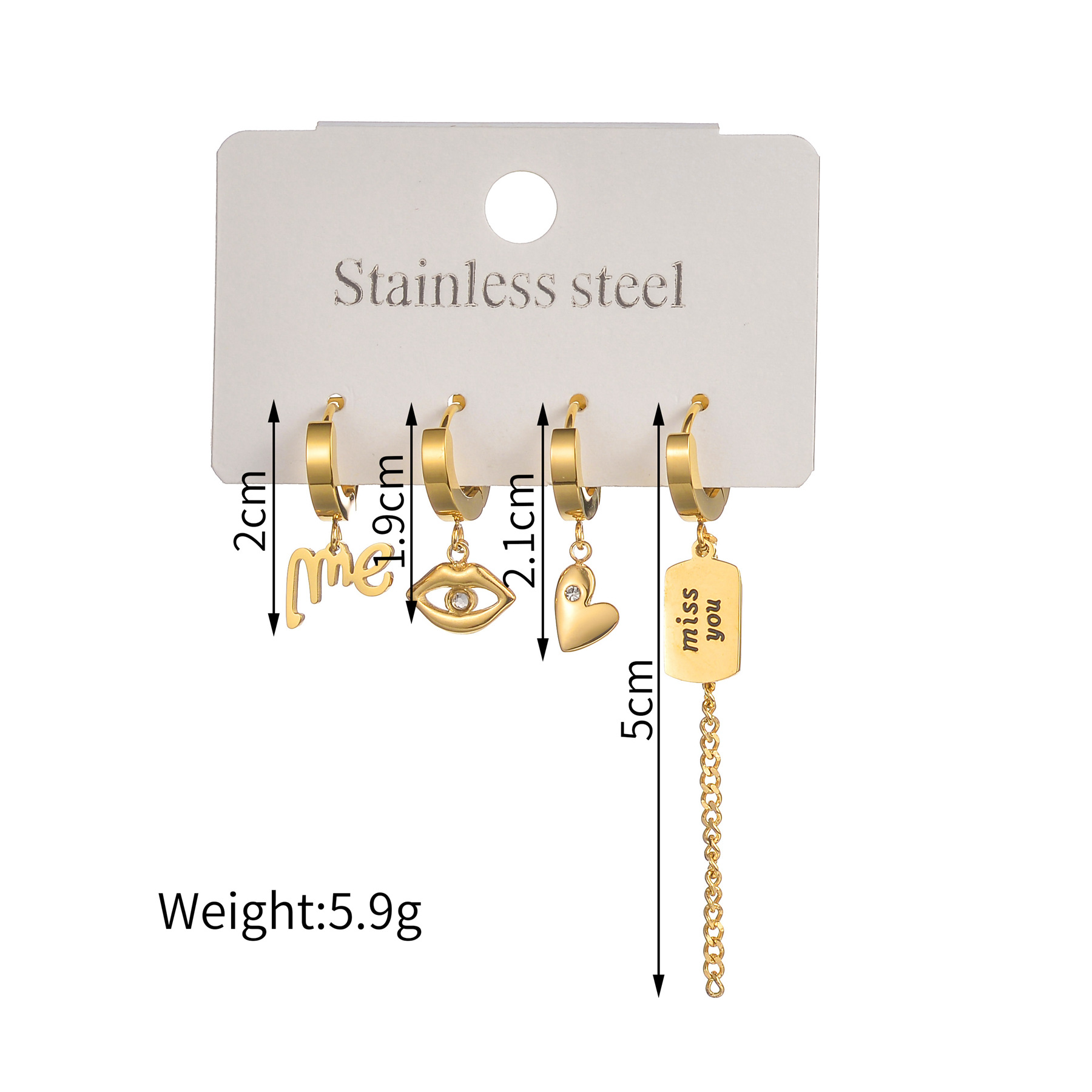 1 Set Simple Style Classic Style Solid Color Inlay 304 Stainless Steel Rhinestones Drop Earrings display picture 1