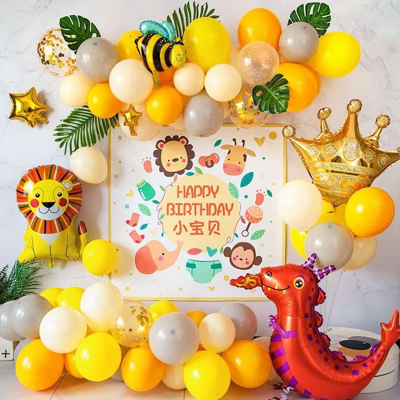 網紅成人生日布置場景派對趴體裝飾汽球主題套餐快樂驚喜氣球用品