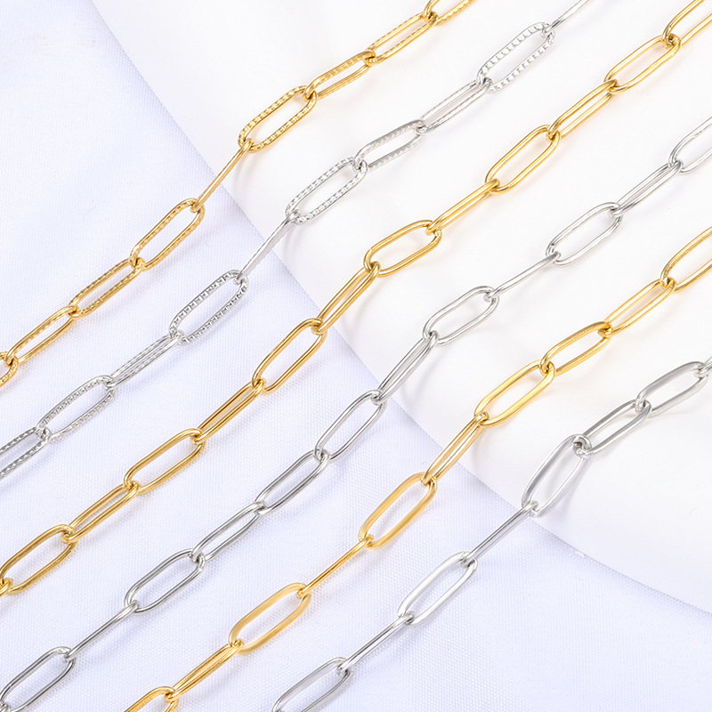 1 Piece Quantity 1 Piece 304 Stainless Steel Double Woven Chain Circle Chain Square Chain Jewelry Accessories