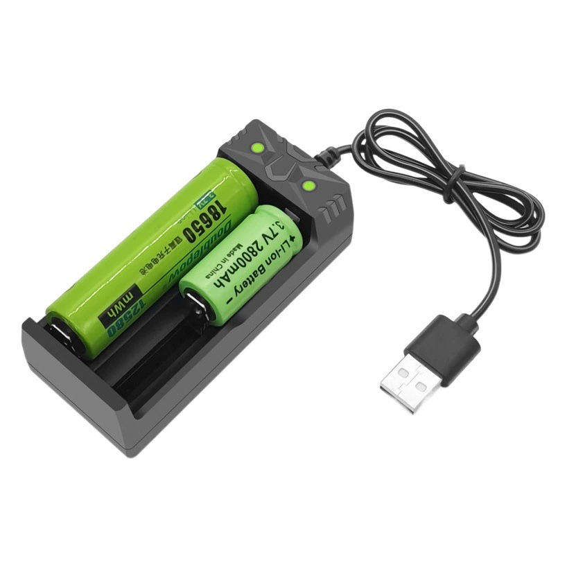 18650 литиевое зарядное устройство Smart USB зарядное устройство с двумя слотами 3,7 В фара сильный свет фонарик умное двойное зарядное устройство