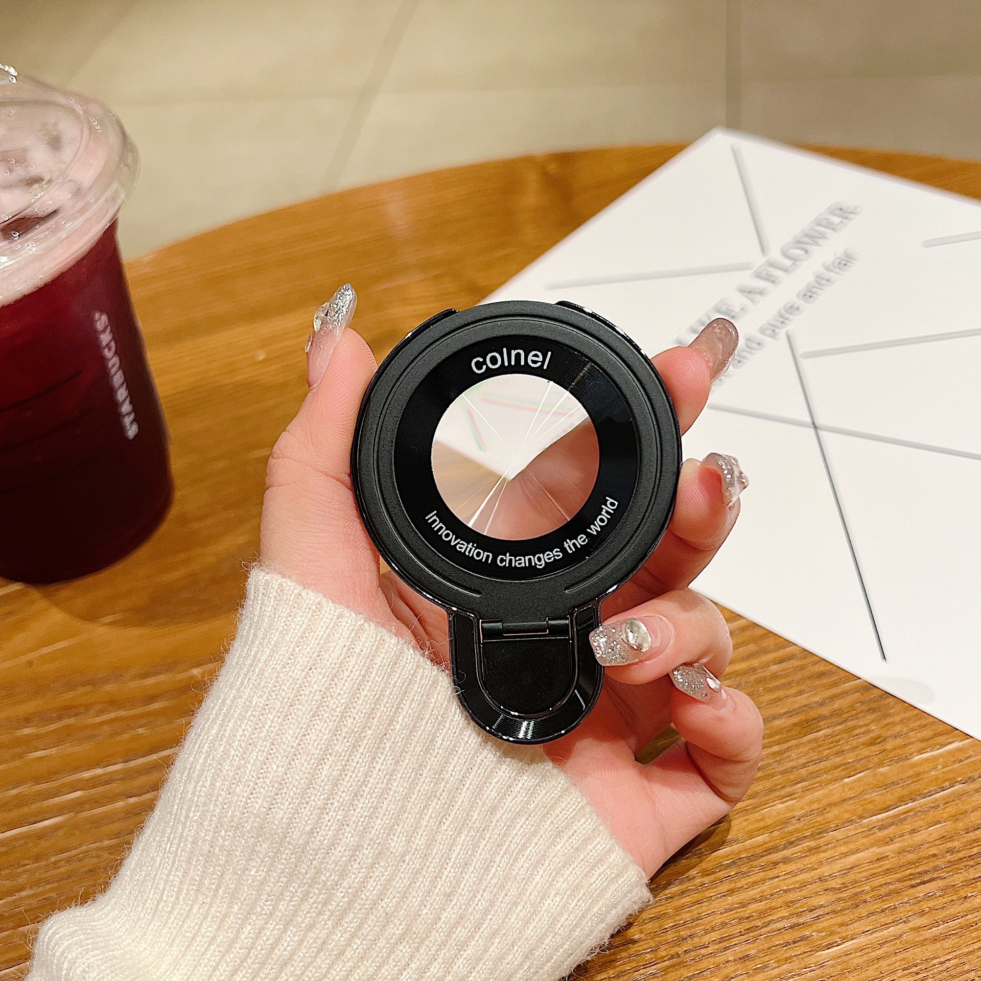 U-Shield Hebilla Lupa Magsafe Desktop invisible Teléfono perezoso Soporte de metal Estuche para teléfono móvil Universal