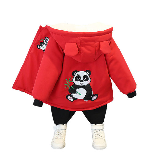女童中小童外套2023新款童装洋气秋冬装儿童网红上衣加绒加厚棉衣