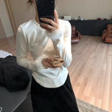 清仓不退换2025秋冬基础款磨毛百搭宽松显瘦叠穿毛毛袖T恤女92585