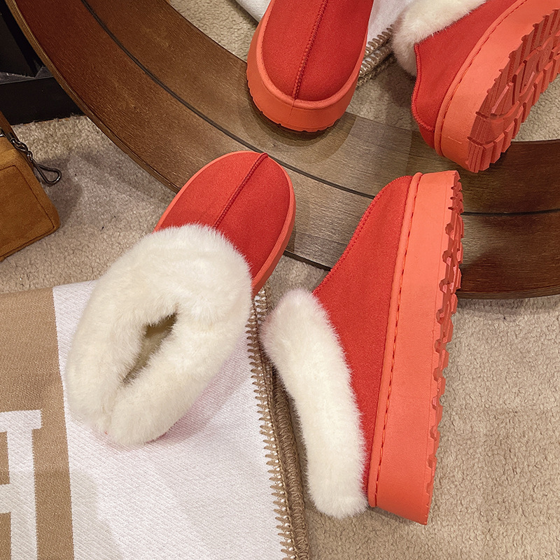 Stivali da neve caldi con suola spessa da donna, pelliccia calda e spessa, scarpe comode e soffici_voghion.com