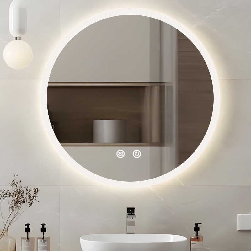 Smart Mirror Led Makeup Mirror Wall-Mounted Luminous Touch Screen Bathroom Defogging Bathroom Mirror with Light Round Bathroom Mirror