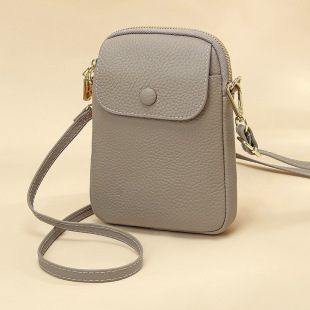 Genuine Leather mobile phone bag messenger bag for women trendy simple new first layer cowhide mobile phone bag mini mobile phone bag vertical