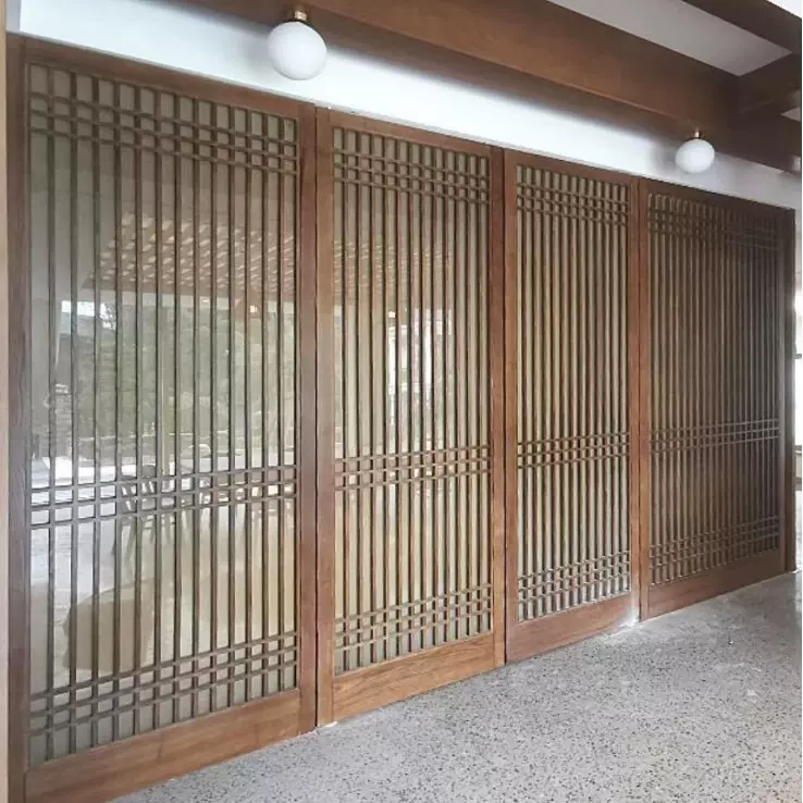 定制中式推拉门格子门酒店隔断门折叠门料理店榻榻米实木日式移门