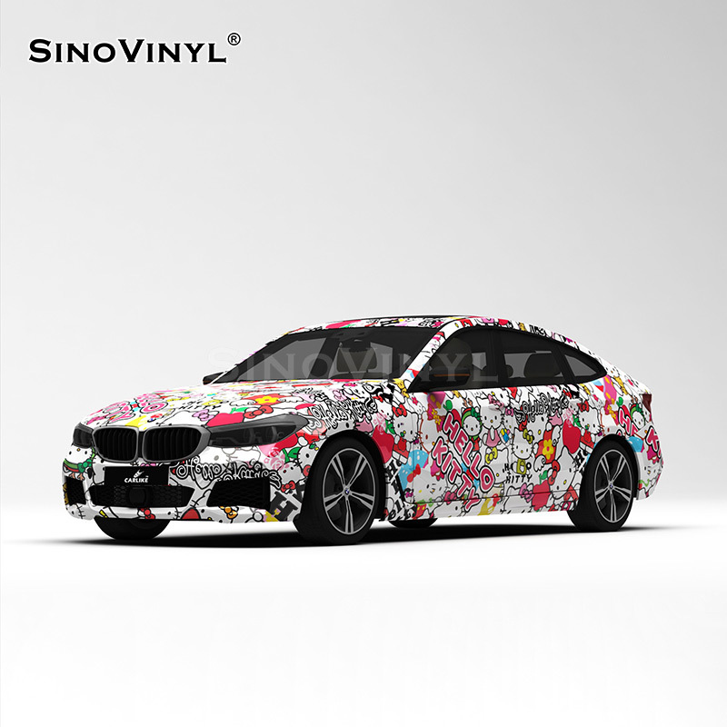 Carlake dibujos animados de graffiti serie coche que cambia de color película Inglés personalizado pintado coche cuerpo pegatinas gato de dibujos animados coche que cambia de color