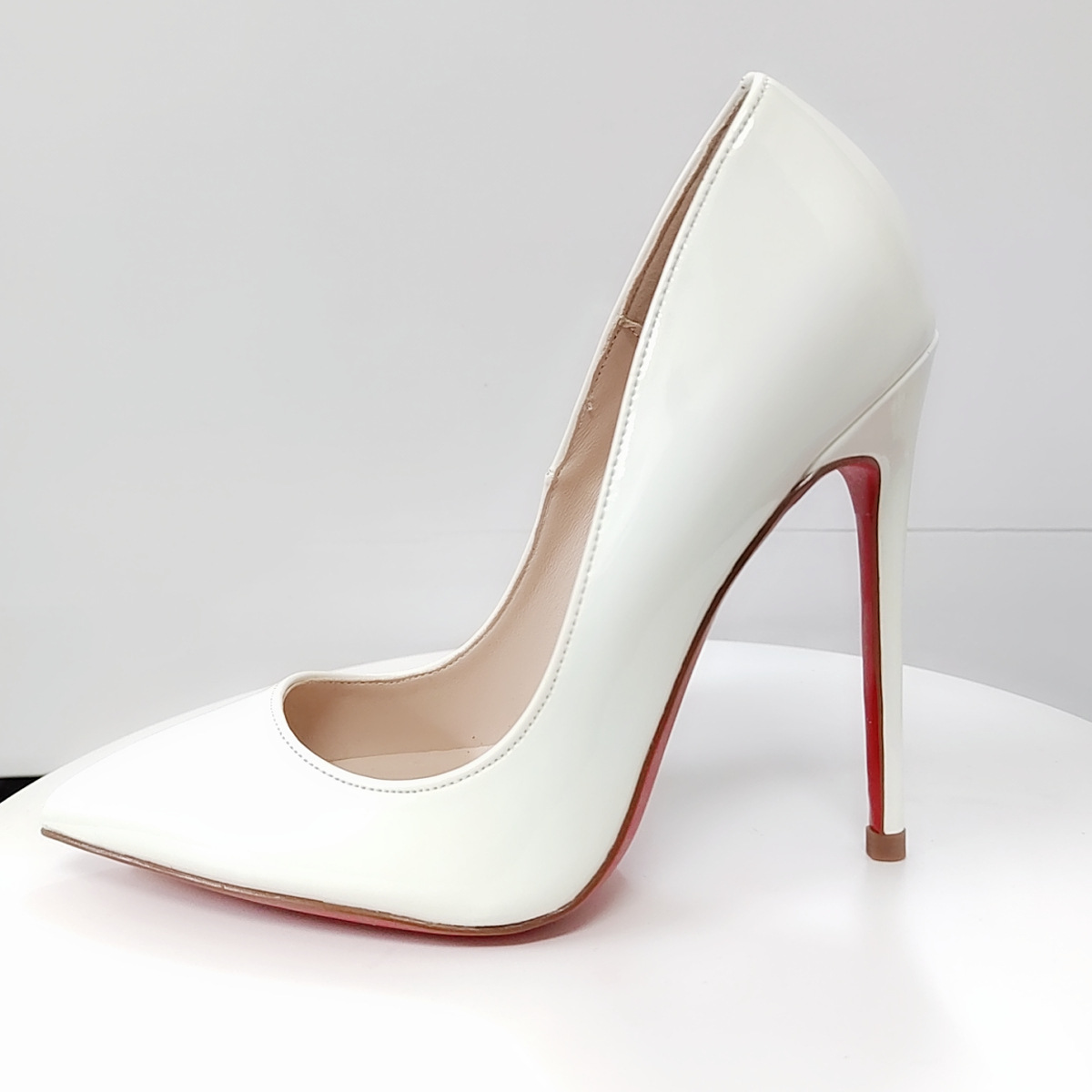 Giày cao gót nữ mũi nhọn họa tiết da báo, gót 12 cm, đế 9 cm — Màu nude (12cm) chi tiết 7