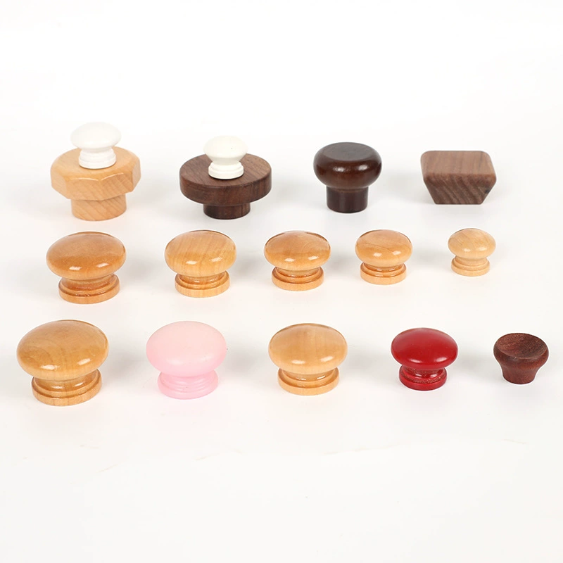Modern simple solid wood handle single hole round mushroom handle wardrobe drawer cabinet door handle large quantity spot wholesale