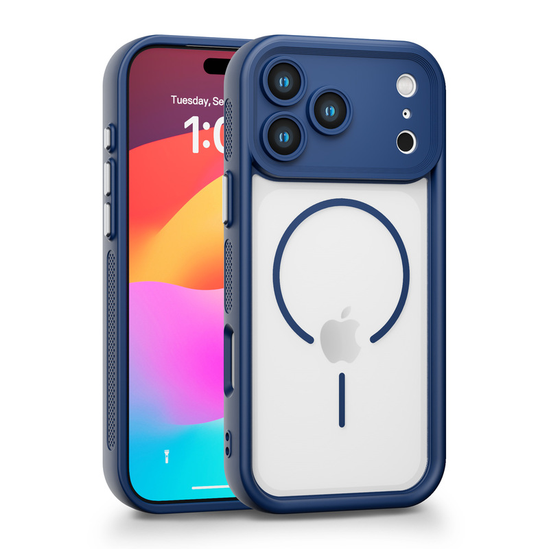 iPhone17air 携帯電話ケース 15 ツーインワン磁気 Apple 16 電気メッキキー PC 落下防止および放熱携帯電話ケース|undefined