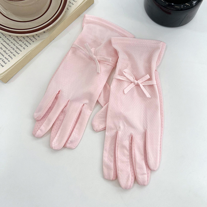 Pantalla táctil guantes de protección solar verano nuevo guantes de hielo anti-UV de cinco dedos para mujeres coreanas comercio exterior japonés al por mayor