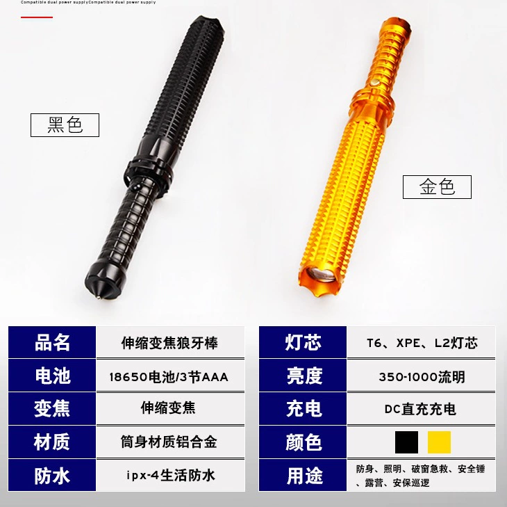 Telescopic flashlight, direct factory sales