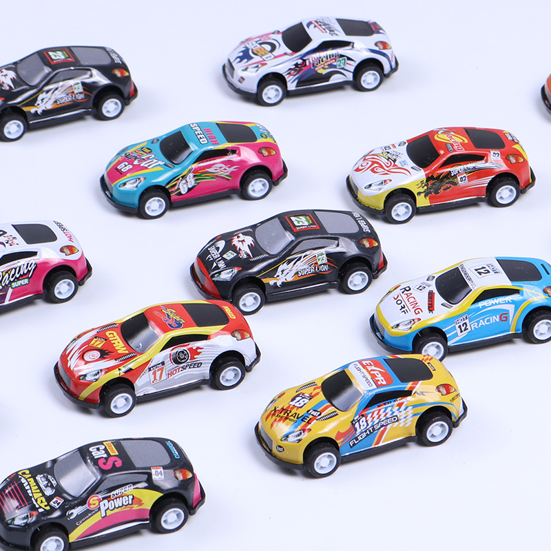 Tire hacia atrás del coche traje de coche modelo de aleación en caja regalo de juguete traje de juguete de carreras puesto de mercado nocturno fábrica al por mayor