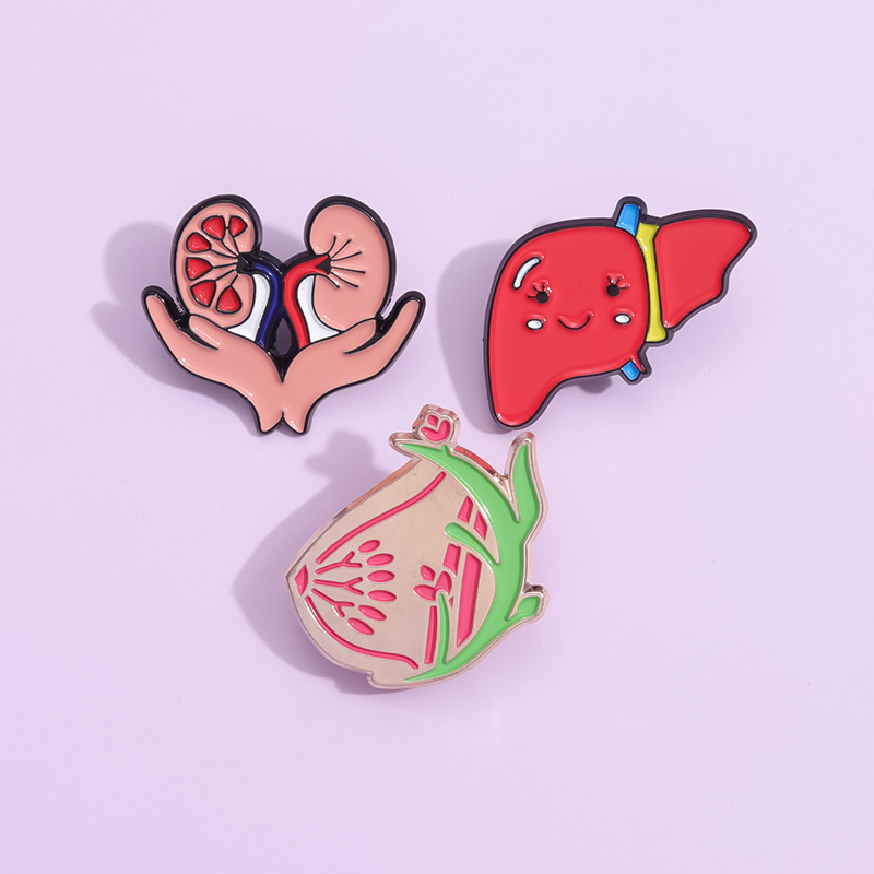 European and American creative human organ brooch punk brain heart shape design clothes bag accessories brooch