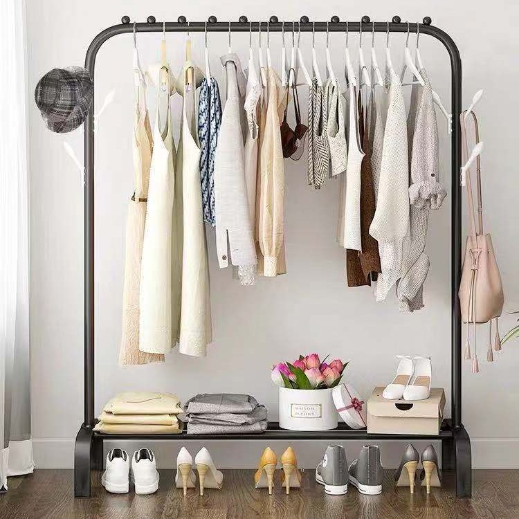 单杠式晾衣架落地室内外晾晒架阳台简易伸缩挂衣架