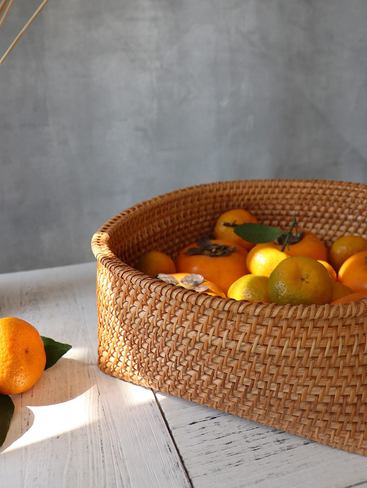 ベトナム藤編みフルーツ皿三点セット天然純手編み収納バスケットセット北欧ins風現物卸売り