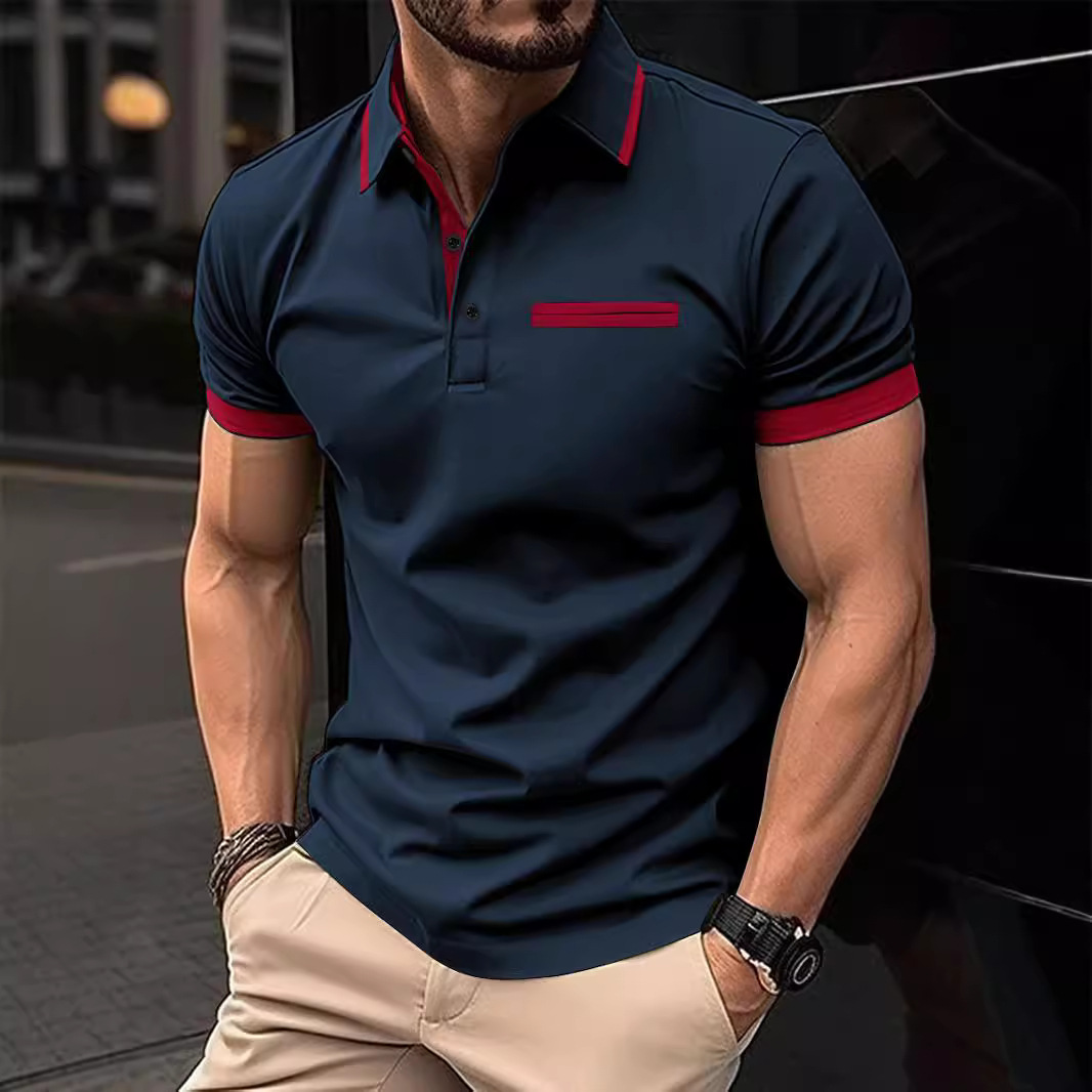 2024 Summer Short Sleeve Hot Selling Cross-border Amazon Men's Casual Lapel Easiest for Match POIO Shirt
