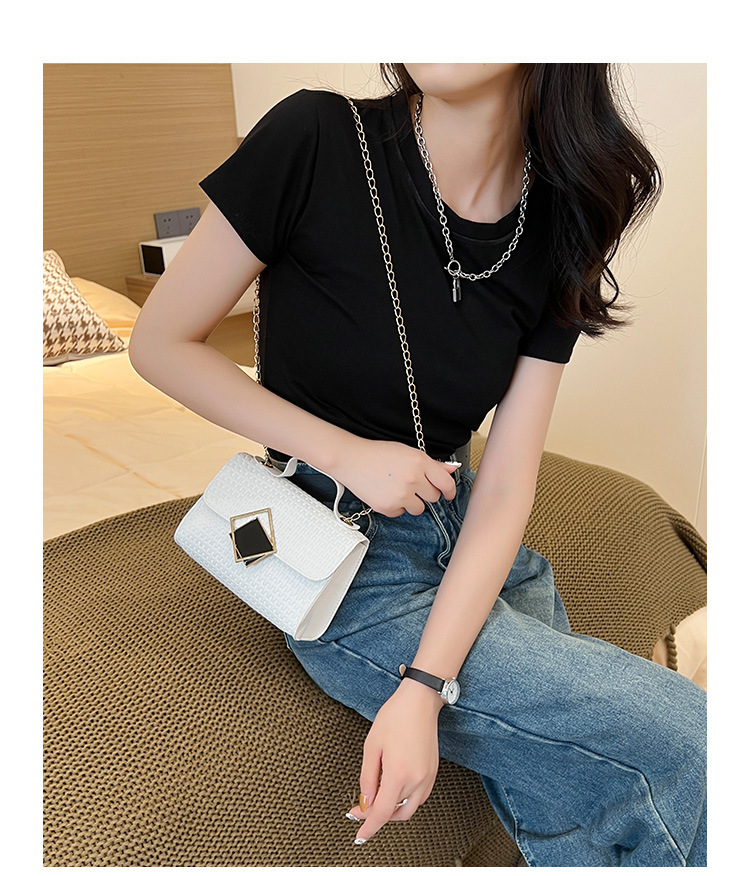 Waterproof Function Women's Small Pu Leather Lingge Fashion Square Magnetic Buckle Crossbody Bag