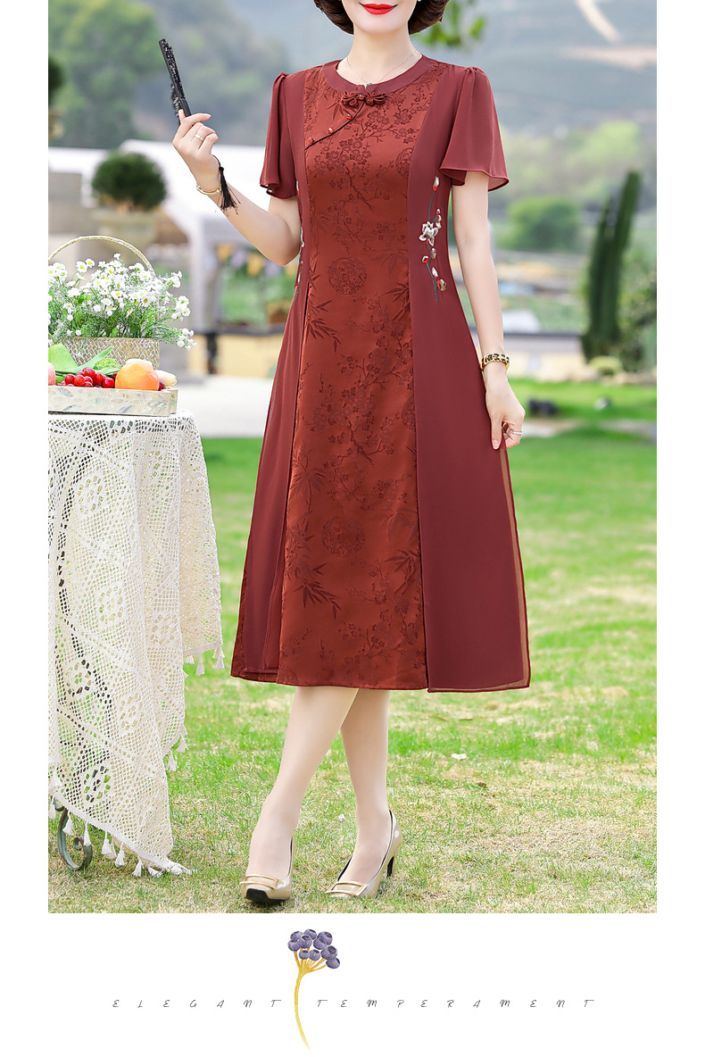 A9947 850K VÁY ĐẦM LIỀN THÂN NỮ CHATDGJ NGẮN TAY MÙA HÈ TRUNG NIÊN THÊU HỌA TIẾT HOA THỜI TRANG NỮ VẢI VOAN G03 SẢN PHẨM MỚI