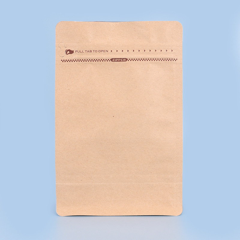 Bolsa de embalaje de granos de café, bolsa de sellado de ocho lados de papel de aluminio, bolsa de té autosuficiente, comida para mascotas, bocadillos de frutas secas, bolsa de color con cremallera