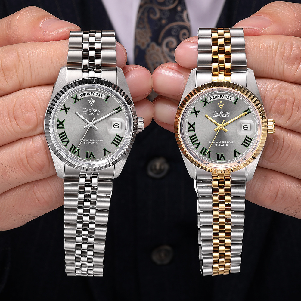 卡迪森2024春季新品男士机械手表38MM小尺寸进口机械机芯男士手表
