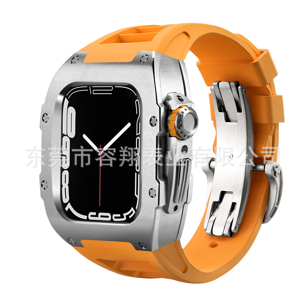 Adecuado para Apple applewatch 8/7/6/5 modificado reloj Correa protectora Shell iwatch caja de reloj de acero inoxidable