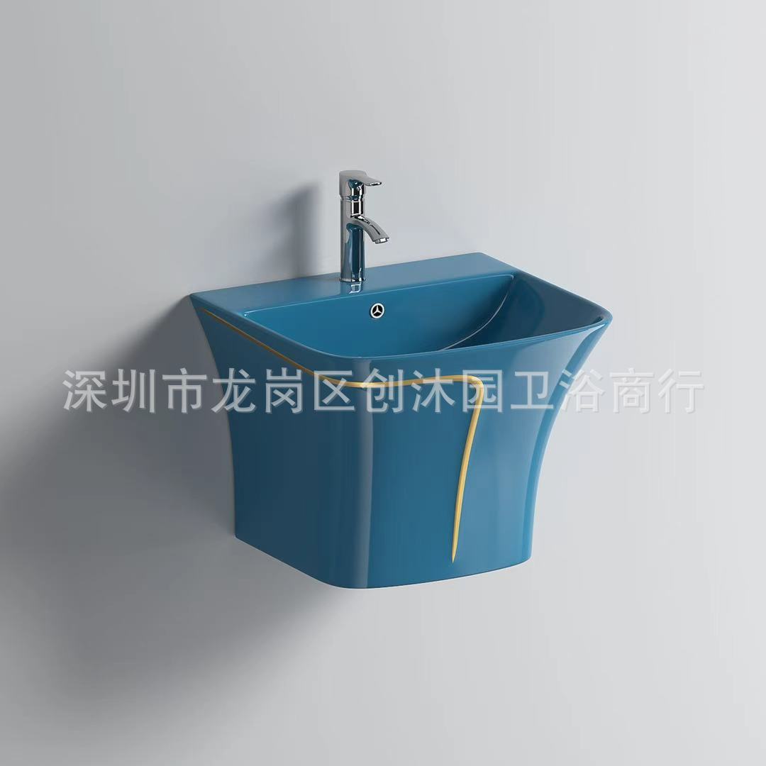 Comercio exterior exportación de lavabo colgante de color lavabo de cerámica lavabo de inodoro de color blanco cheongsam lavabo colgante lavabo
