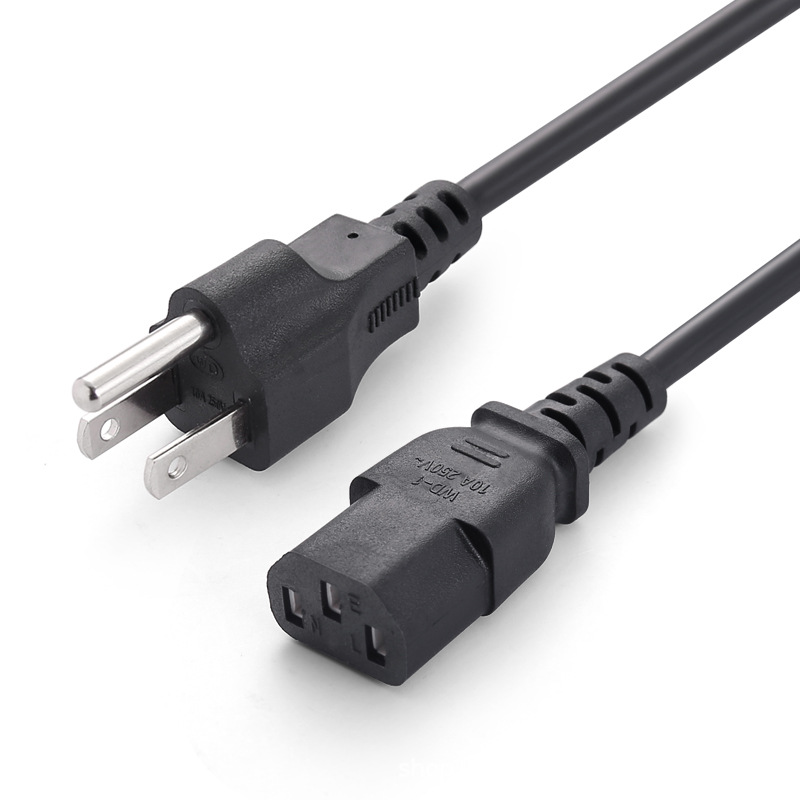 Cola estándar americana del cable eléctrico de la cola del cable eléctrico del enchufe del estándar tres americano