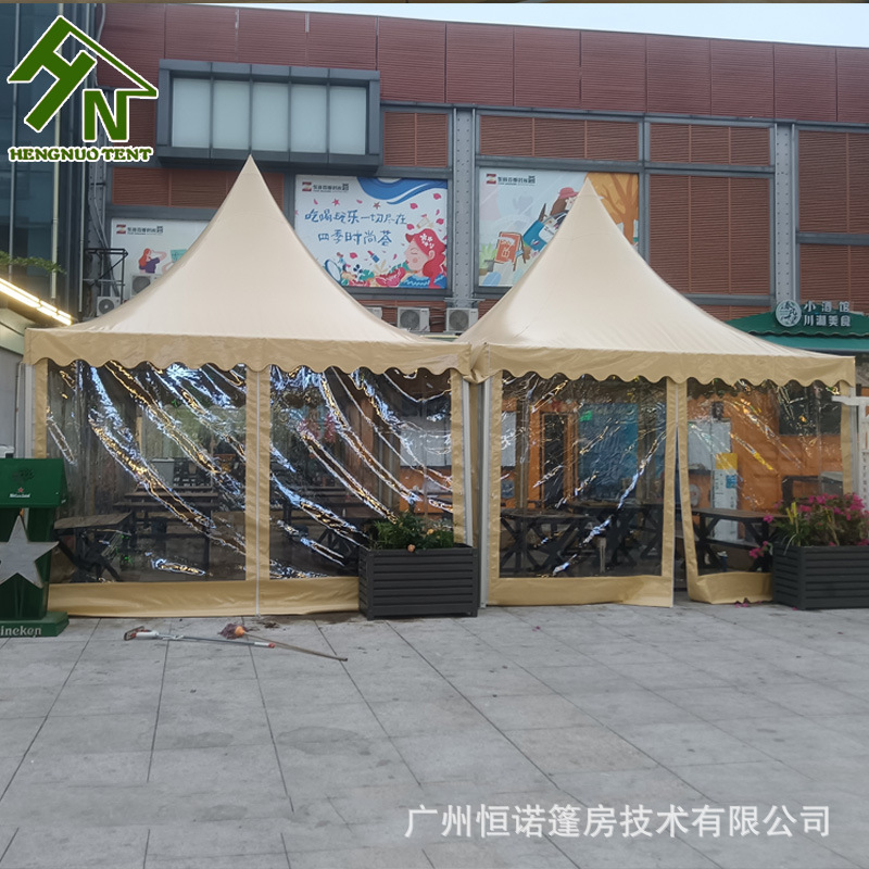 咖啡屋宝塔帐篷 装配式铝合金尖顶篷房 展会活动帐蓬广州实体工厂