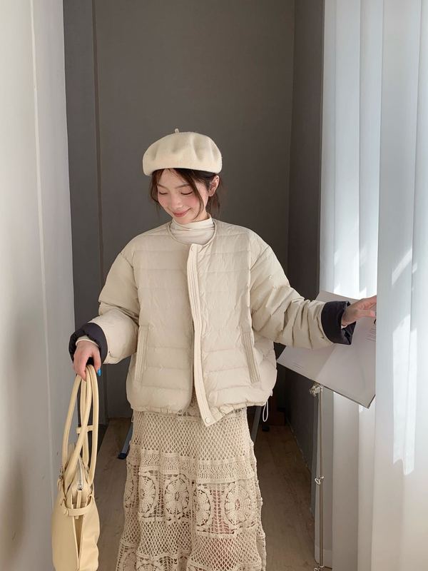 韩版排骨服小众休闲短款羽绒服女小个子百搭休闲宽松白鸭绒外套|undefined