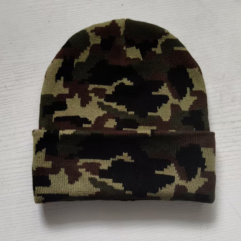Gorro de Punto Jacquard de Acrílico Térmico, Cortavientos y Plegable para Exteriores e Invierno