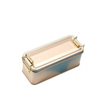 现货锁扣抹茶铁盒金色滑扣凤梨酥铁盒卡扣茶叶铁罐提拉米苏礼品盒