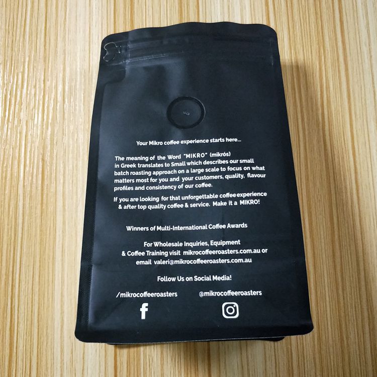 源头厂家批发一次性防爆加厚八边封咖啡拉链气阀袋