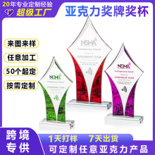 透明亚克力奖牌奖杯定制优秀团队员工纪念品奖座有机玻璃荣誉奖杯