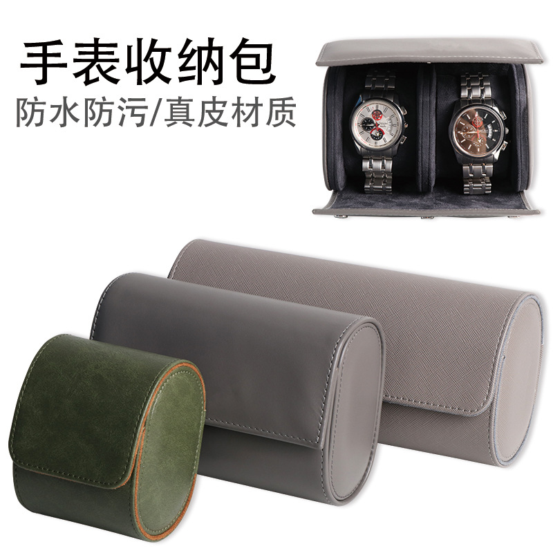 Pu Leather Waterproof Durable Watch Storage Bag Portable Watch Box One/Two/Three Watch Positions Travel Storage Box